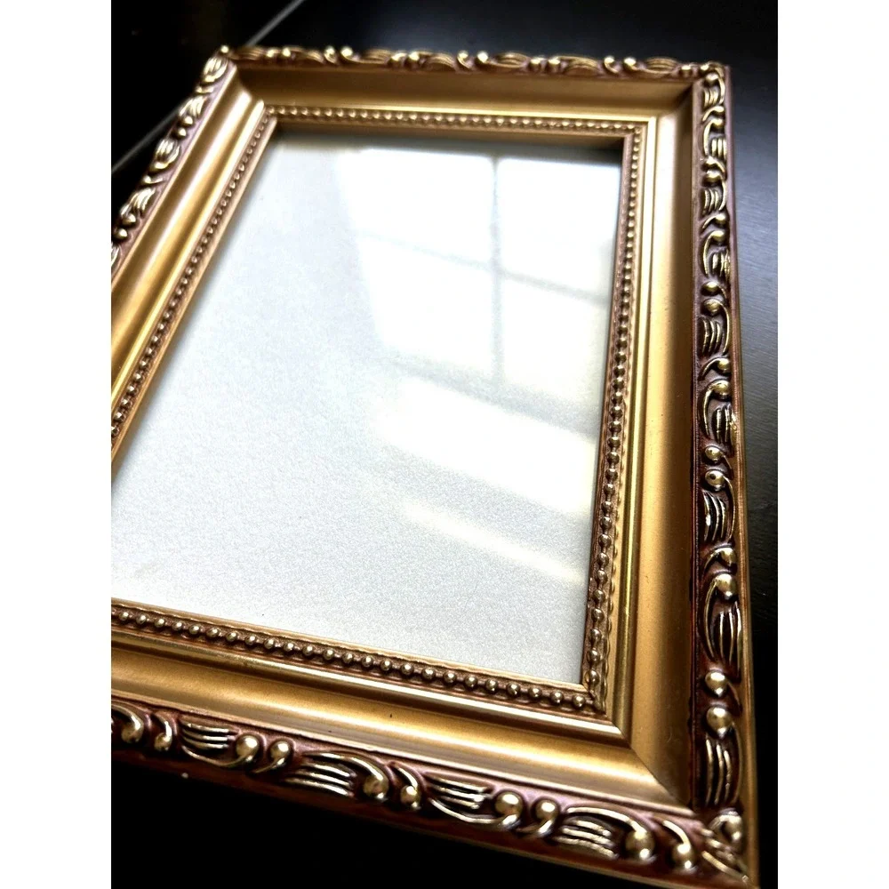 Vintage Ornate Gold Wood Picture Frame 4.5x7 Gold Gilt Tabletop Wall Decor